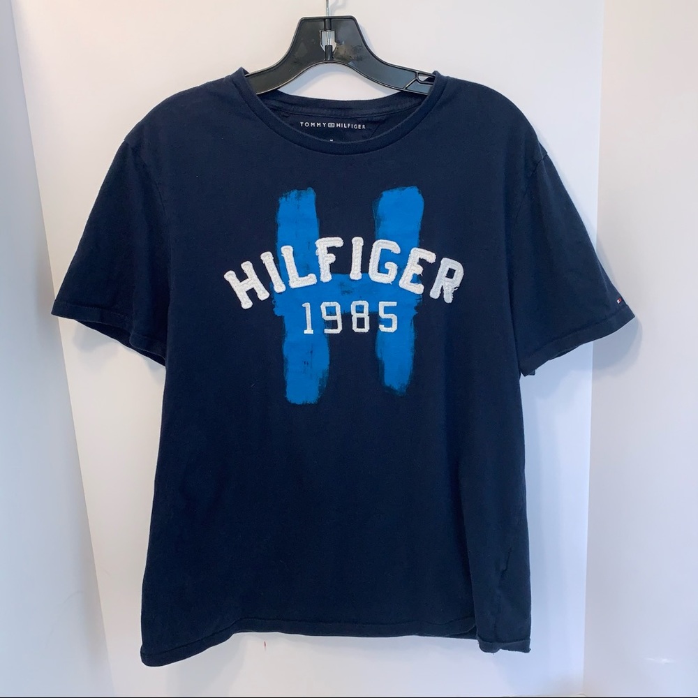 TOMMY HILFIGER boys size medium navy t-shirt short sleeve